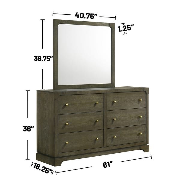 dimension image slide 0 of 3, 4-piece Queen Bedroom Set with Brass Knobs in Dark Cocoa