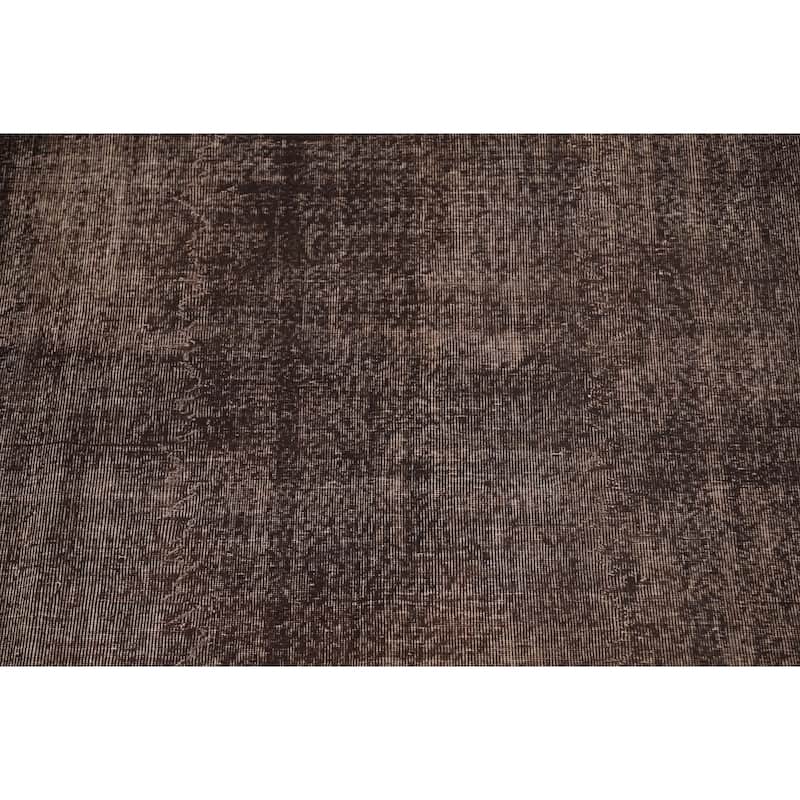 Over-Dyed Solid Anatolian Turkish Vintage Rug Handmade Wool Carpet - 6'11" x 10'7"