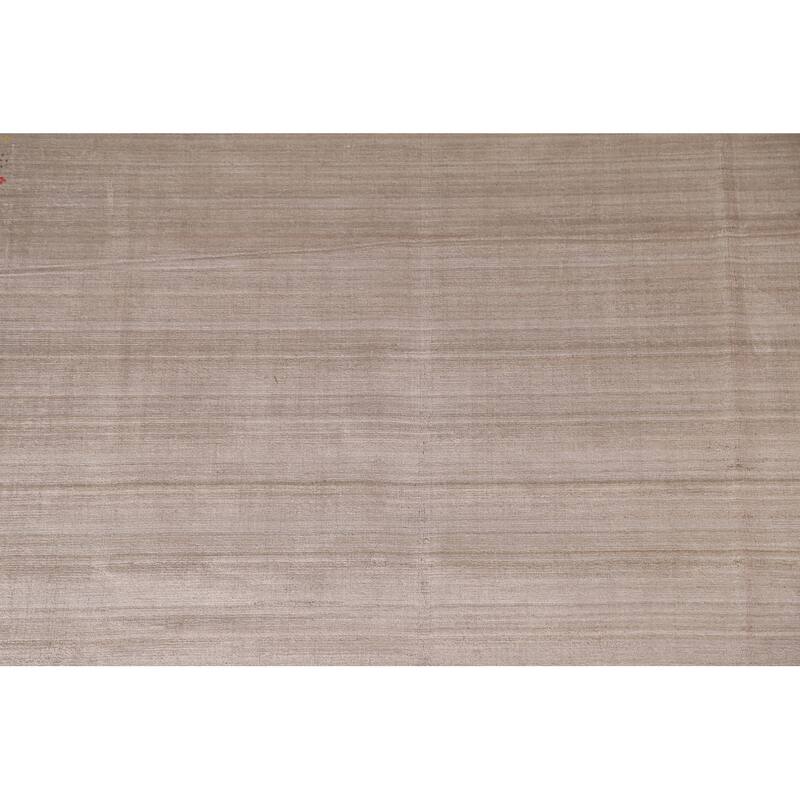 Beige Gabbeh Area Rug Hand-Knotted Wool Carpet - 7'9" x 9'8"