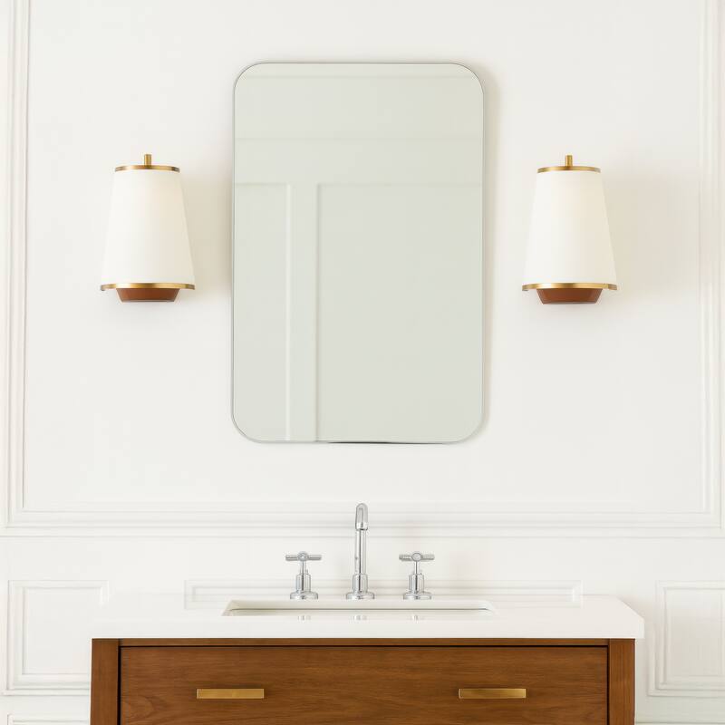 Varaluz Desert Flyer 2-Light Wall Sconce - Satin Brass/Medium Walnut