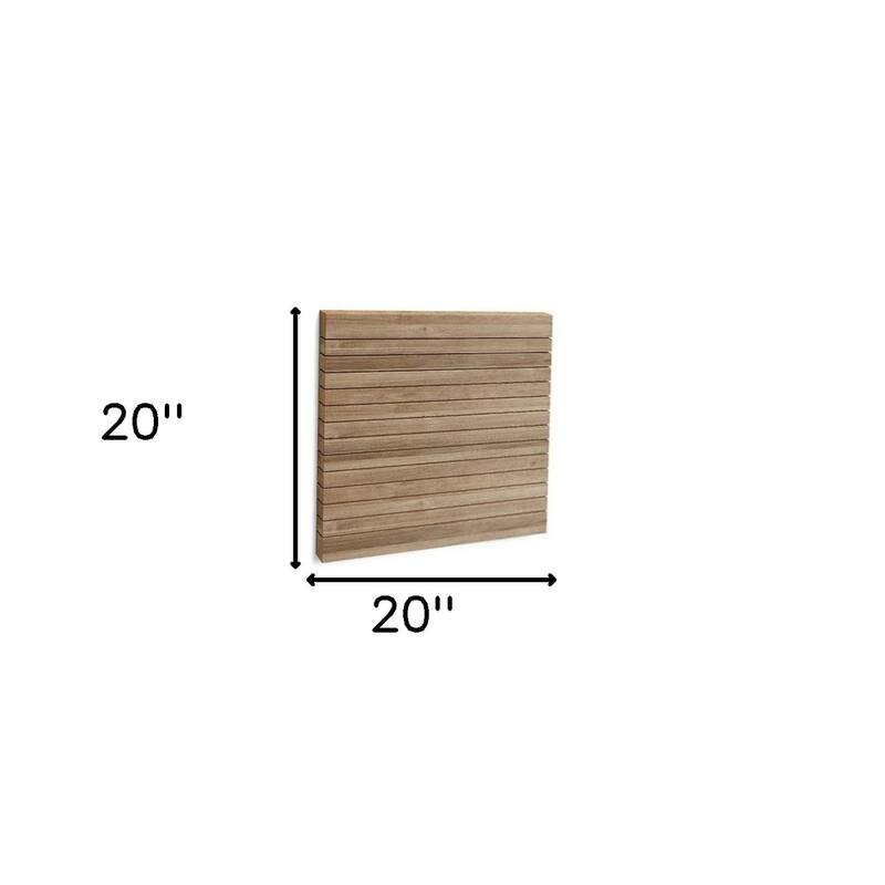 HomeRoots Natural Teak 20" Square Shower Mat