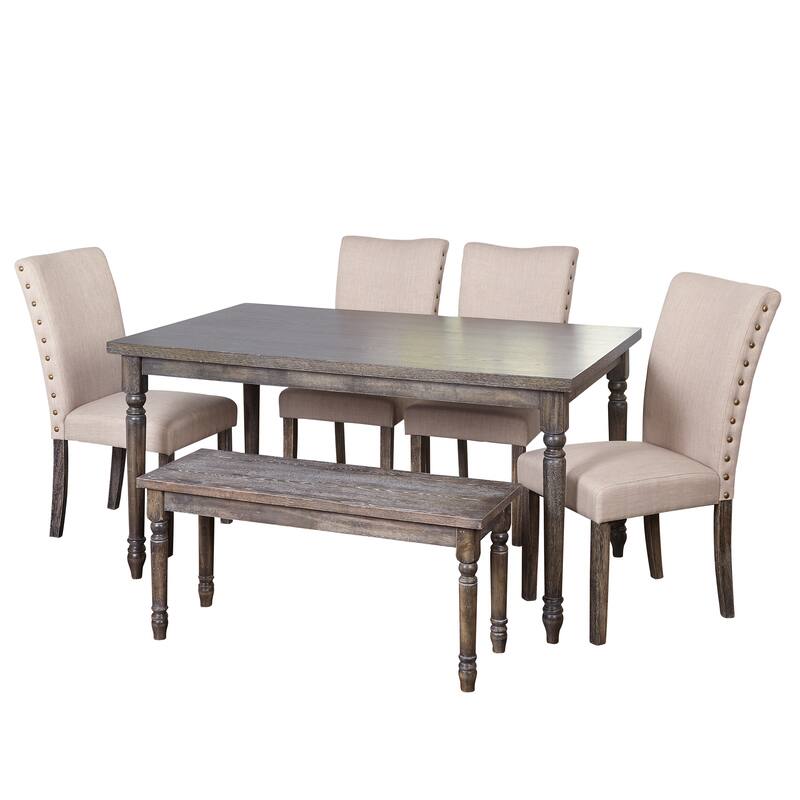 Simple Living Burntwood Parson Weathered Grey 6-piece Dining Set