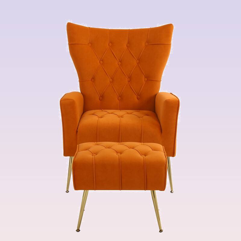 Modern Accent Chair with Ottoman for Living Room