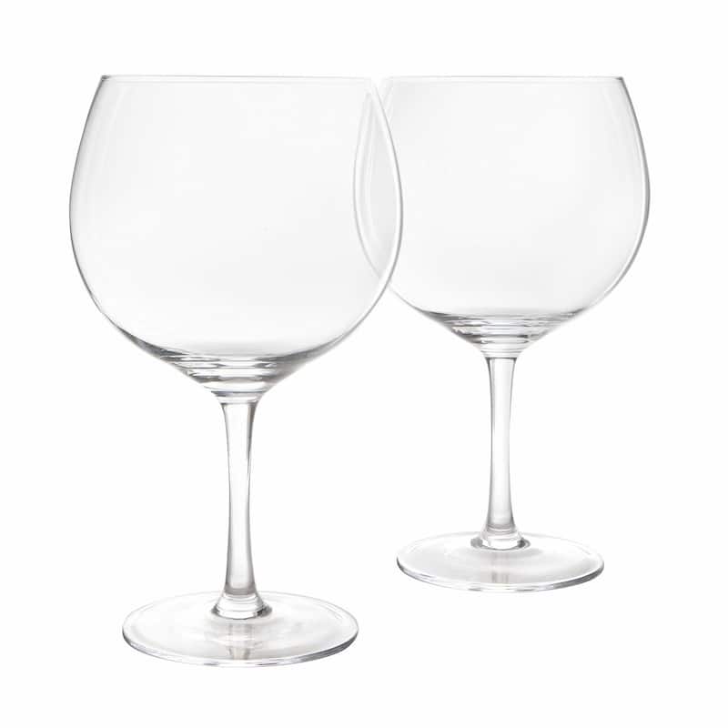 Final Touch Set of 2 Gin Lead Free Crystal Glasses - 27 oz