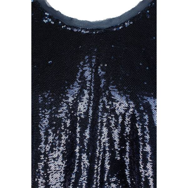 Shop Free People Jewel Blue Dolman Sleeve Sequin Cropped