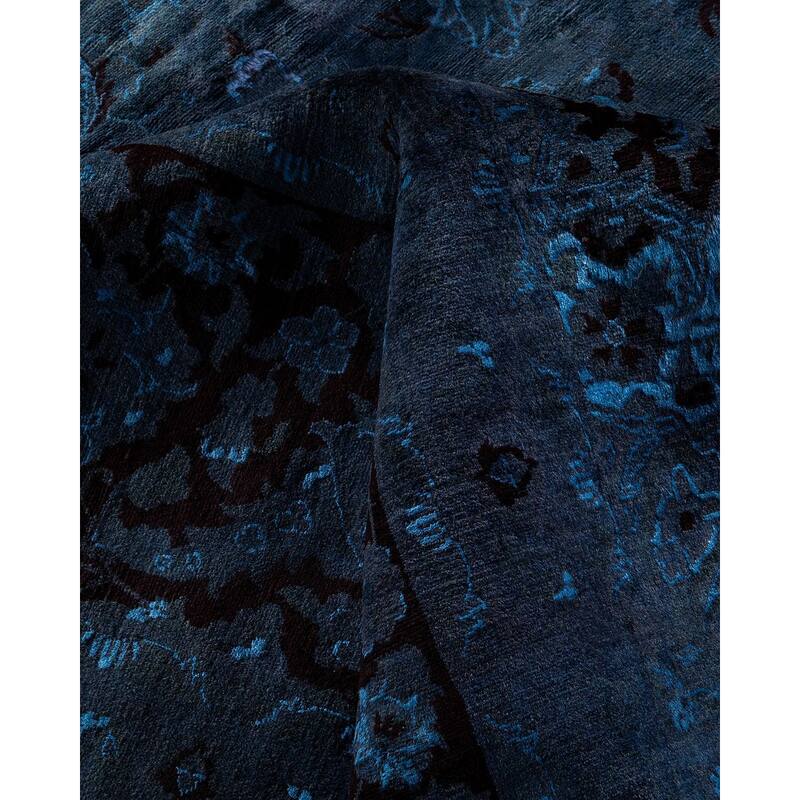Overdyed, One-of-a-Kind Hand-Knotted Area Rug - Gray - 12' 1" x 17' 10"