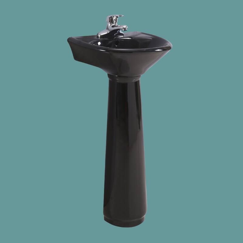 Renovators Supply Black Bathroom Small Pedestal Sink Vitreous China
