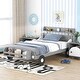 preview thumbnail 1 of 7, Fun Race Car Design Twin Bed with Built-in Storage, Easy Assembly Twin - Gray