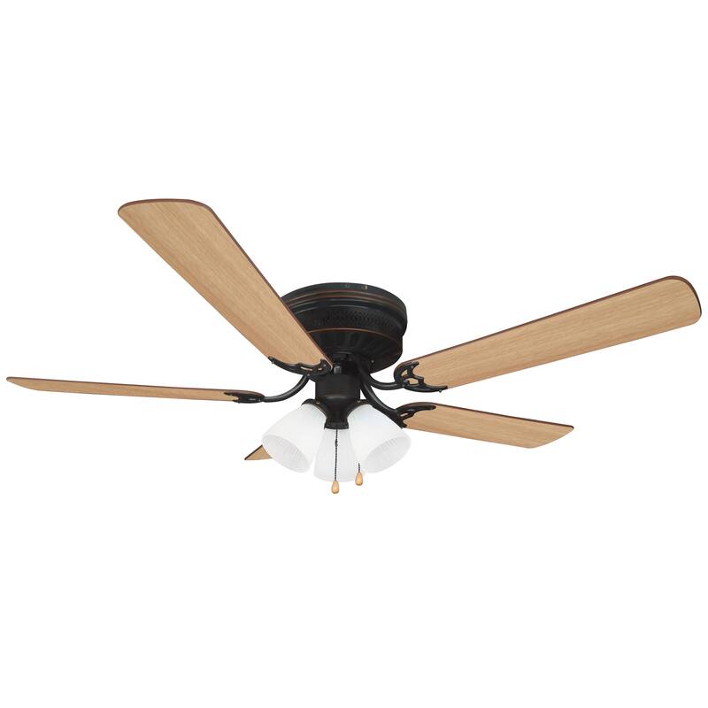 Design House 157388-ORB Millbridge 52-Inch Traditional 3-Speed 5-Blade LED Indoor Hugger/Low Profile Ceiling Fan