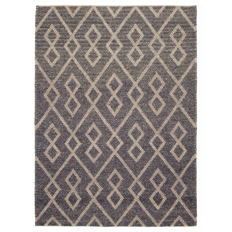 ECARPETGALLERY Braid weave Sienna Dark Grey Wool Rug - 5'1 x 7'3 - Grey - 5'1 x 7'3