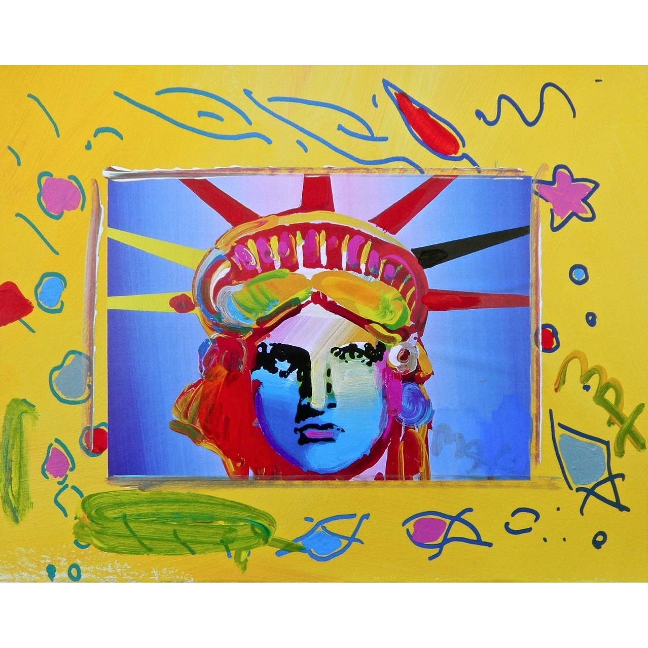 Shop Liberty Head Original Mixed Media Painting Peter Max
