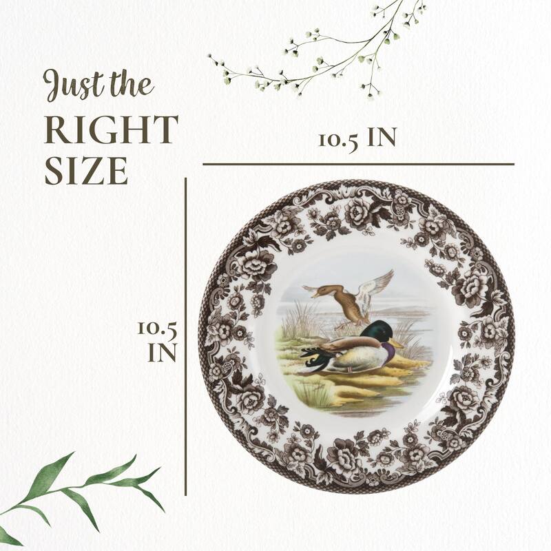 Spode Woodland Dinner Plate Birds Motif - 10.5