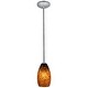 preview thumbnail 3 of 3, Access Lighting Champagne - Glass Pendant - 1-Light Pendant - Rod - Brown Stone Glass Shade - Replaceable LED
