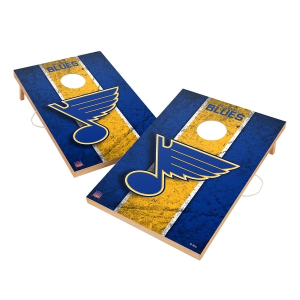 slide 2 of 5, Vintage St. Louis Blues NHL Regulation 2x4 Cornhole Set Include Carry Case