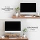 preview thumbnail 16 of 35, Jani Wood Monitor Stand Riser Desk - Ergonomic Design Stand, Desktop Organizer Table for Home, Office Workspace, Gaming Desk