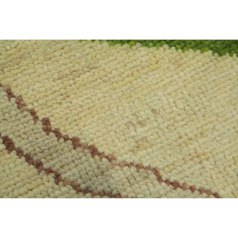 Vegetable Dye Wool Oushak Turkish Area Rug, Geometric Carpet - 11' 8'' X 9' 1''