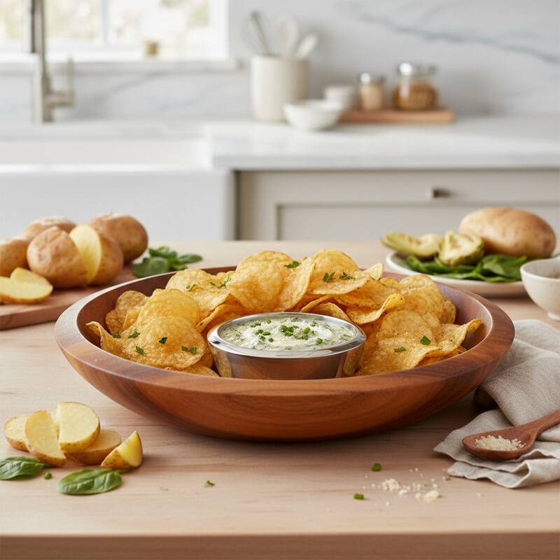 Nambe Eclipse Chip and Dip Bowl Set - 16" x 11" x 3"