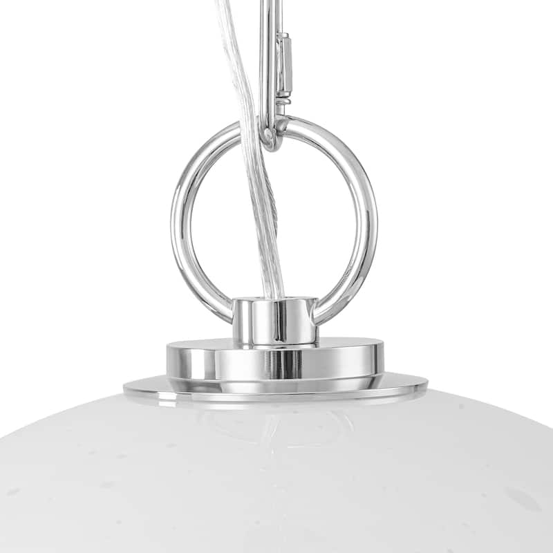 Modern White Bubble Glass Globe Pendant Light with Side Opening