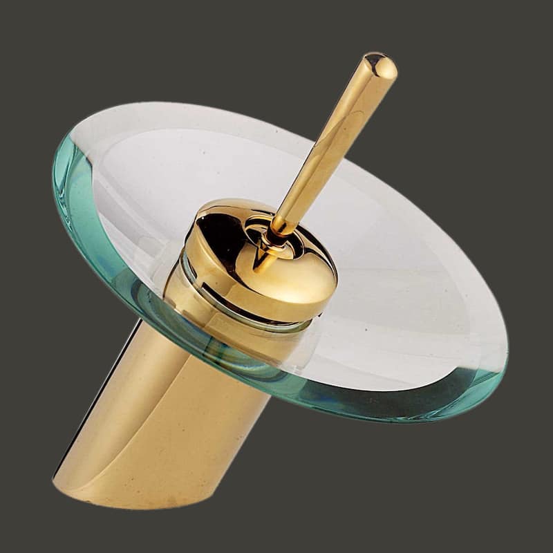 Waterfall Faucet Single Hole Brass 7" Clear Glass Renovators Supply