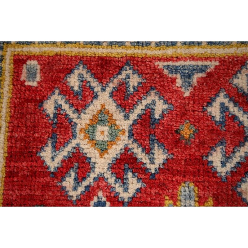 Red Kazak Oriental Accent Rug Hand-Knotted Wool Carpet - 2'0" x 3'1"