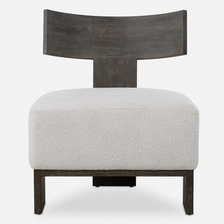 Bent Back Rest Floating Seat Accent Chair - 32.25" - Walnut Brown