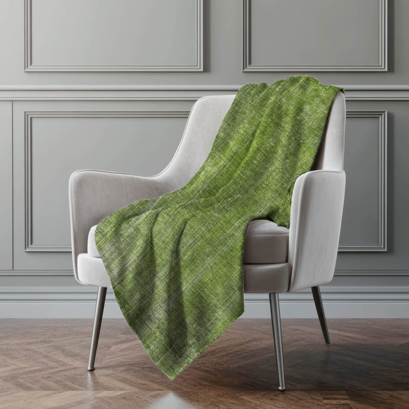 Premium Machine Washable Ombre Solid Sherpa Throw Blanket - Green - 4'2" x 5'10"