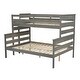 preview thumbnail 7 of 16, Stylish & Simple Style Wood Twin XL over Queen Bunk Bed with Ladder, Detachable Design, Save Space or Split Into 2 Beds, Gray
