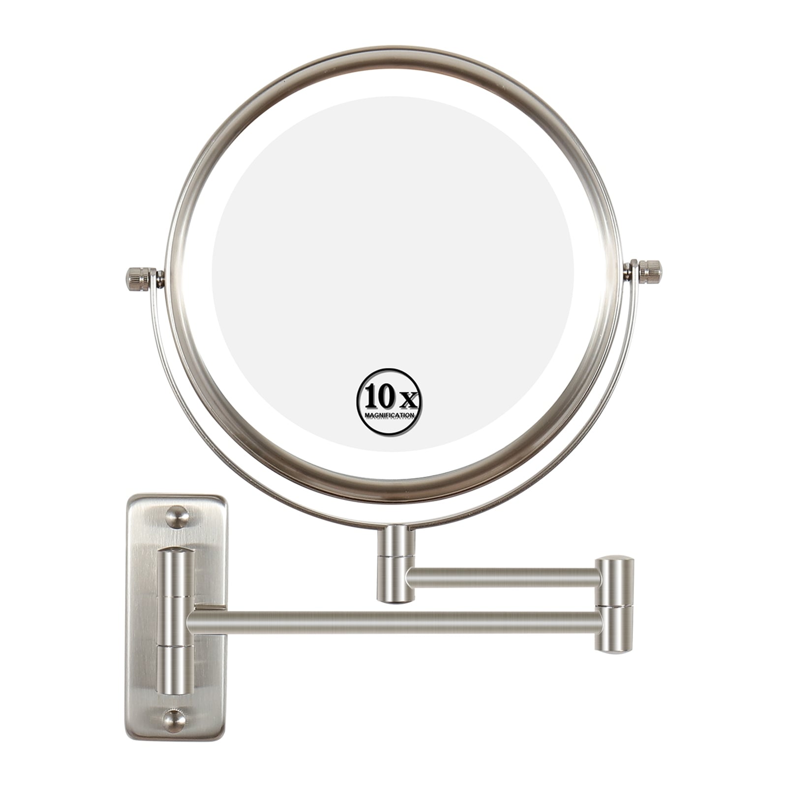 3 Color LED Light Wall Mounted Makeup Mirror 1x 10x HD Magnifying Double Sided Mirror Extension Arm Built in Battery