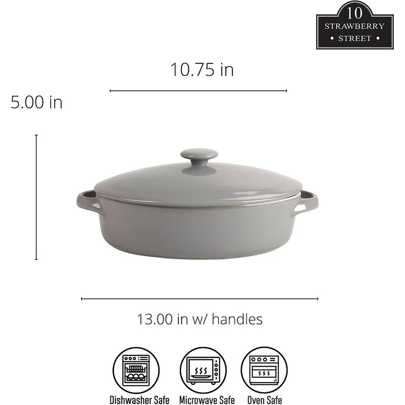 10 Strawberry Street Sienna Covered Casserole 10" and 7" Bakeware Set