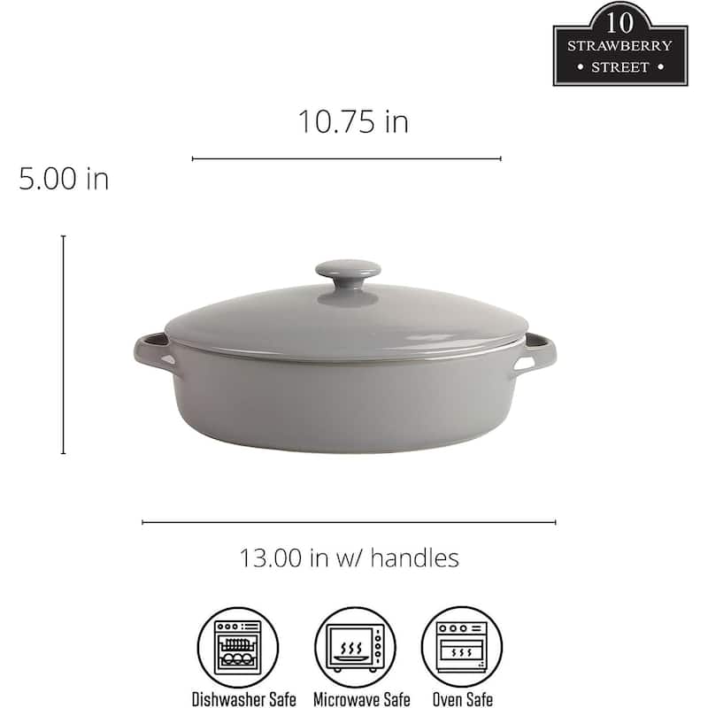 10 Strawberry Street Sienna Covered Casserole 10" and 7" Bakeware Set