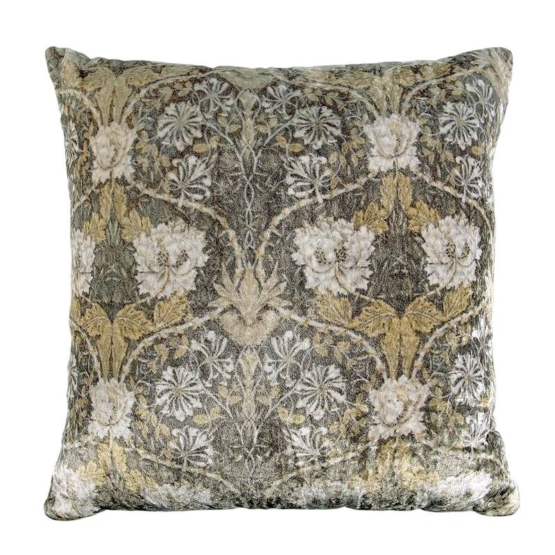 Monogram Velvet Embroidered Square Decorative Throw Pillow