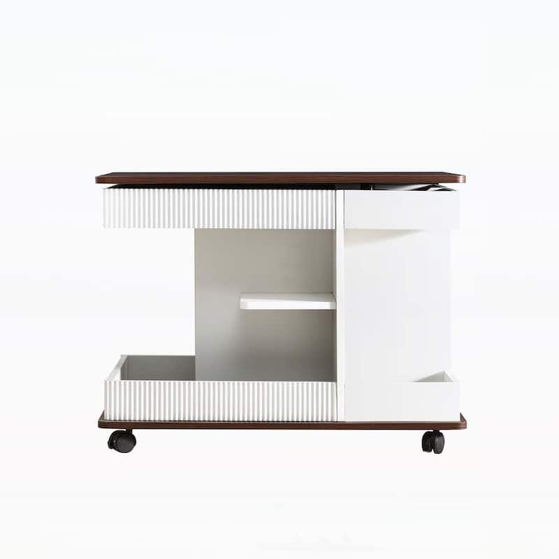 Modern End Table with Wheels