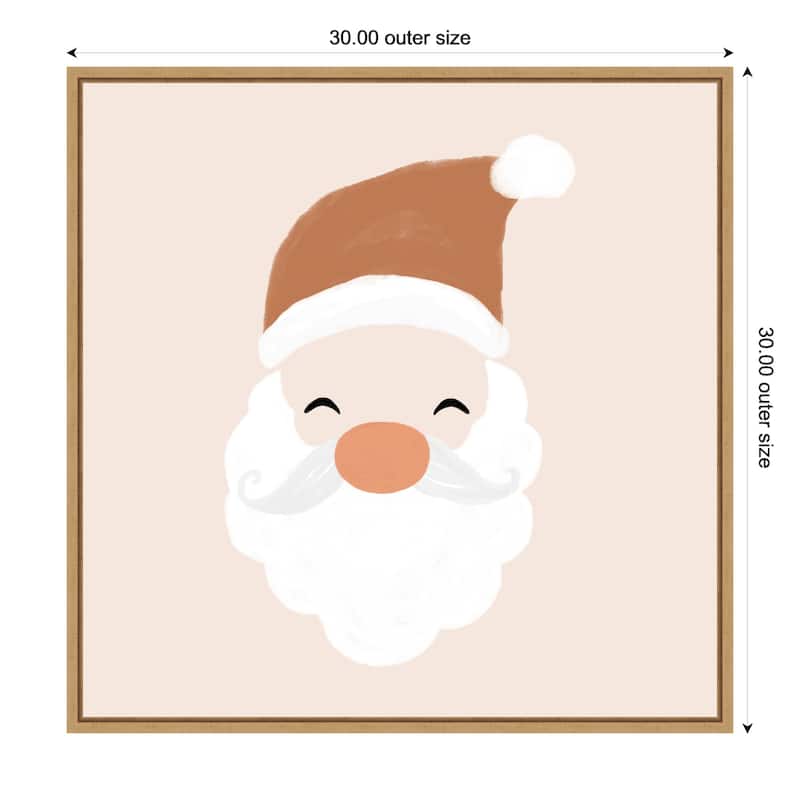 Santa by Orara Studio Framed Canvas Wall Art Print - 30 x 30 in