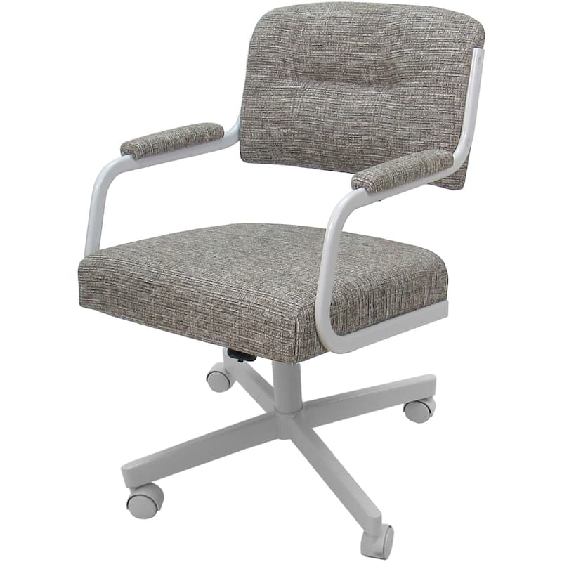 Swivel Kitchen Dining Caster Chair with Wheels - M-110 - N/A - Jetty June - White
