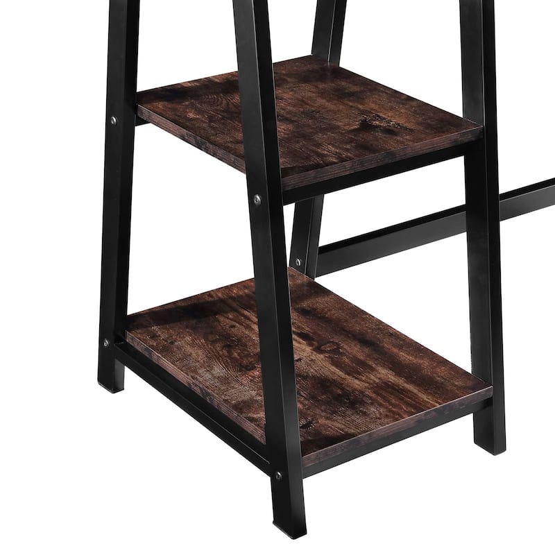 Ledel Home Office A-frame Writing Desk Computer Desk with 2-Tier Shelves