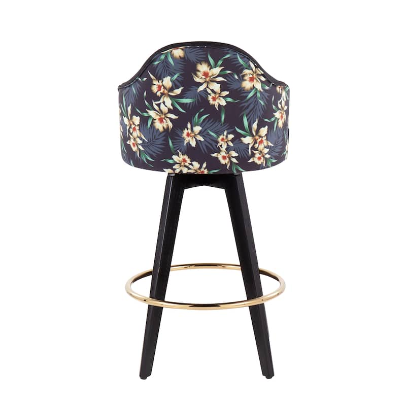 Carson Carrington Valsatra 26" Upholstered Counter Stool with Black Wood Base (Set of 2)