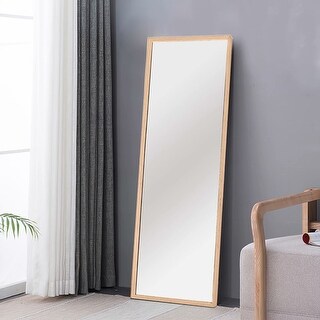 Overstockneutypechic Solid Wood Full Length Floor Mirror With Standing 57x16 Natural Dailymail