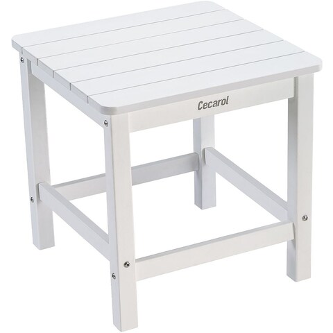 Venetian Worldwide White Outdoor Poly Lumber All-Weather Side Table