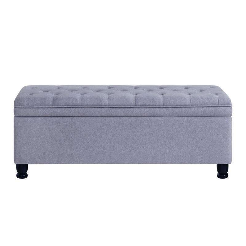 Storage Bench with Spindle Wooden Legs