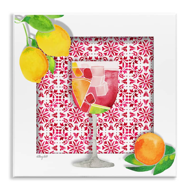 Stupell Fruity Sangria Drink Wall Plaque Art Design By Hillary Holt - 12 x 12