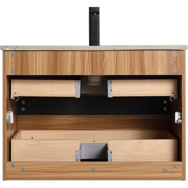 Blossom Annecy 30" Floating Bathroom Vanity with Black Ceramic Sink