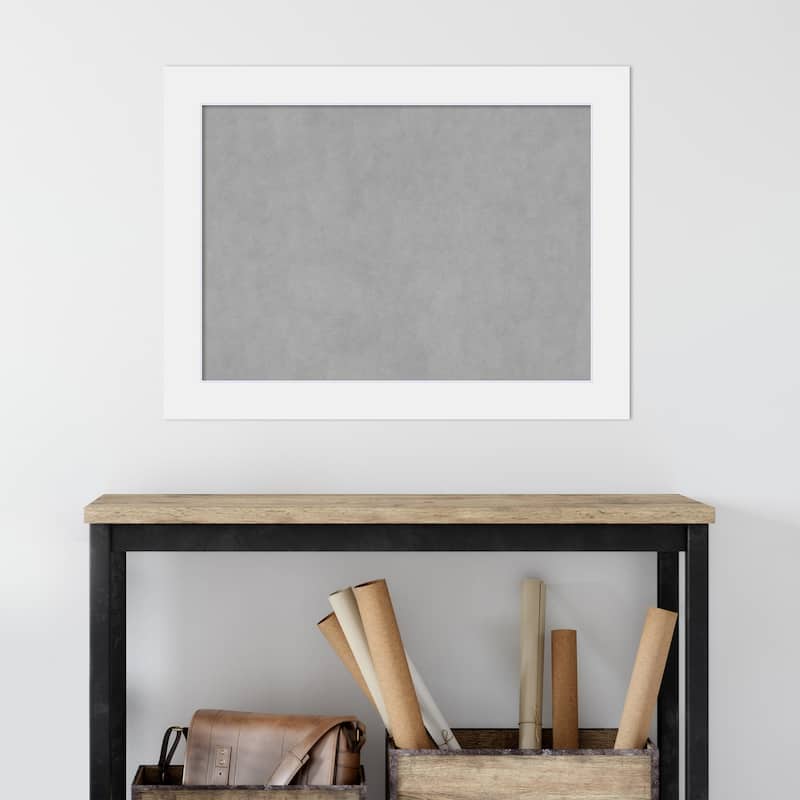 Amanti Art Corvino White Framed Magnetic Board