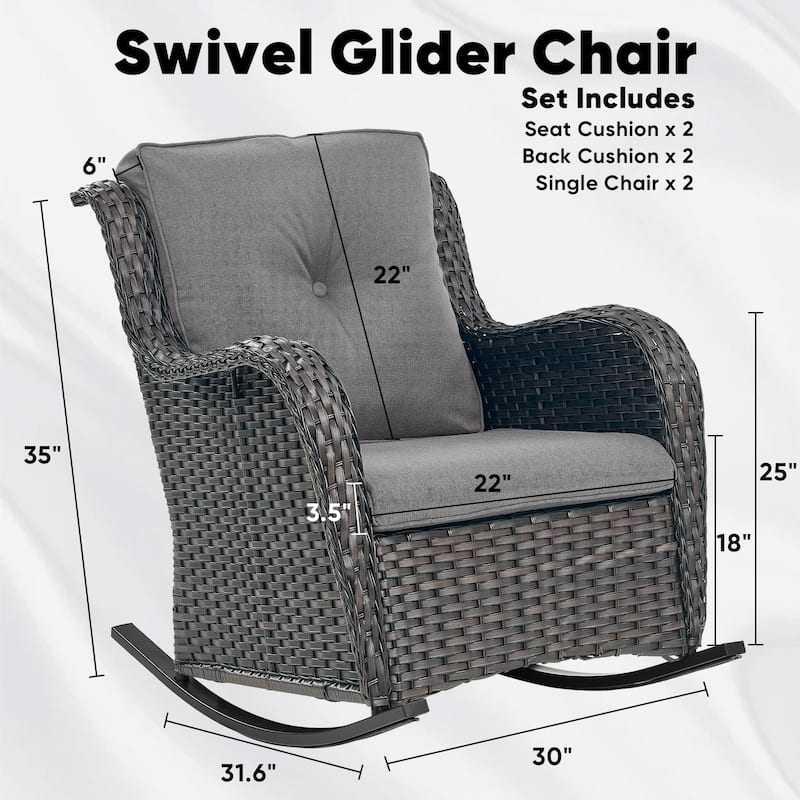 Patio Rocking Chair Outdoor Rocking Chairs Set of 2