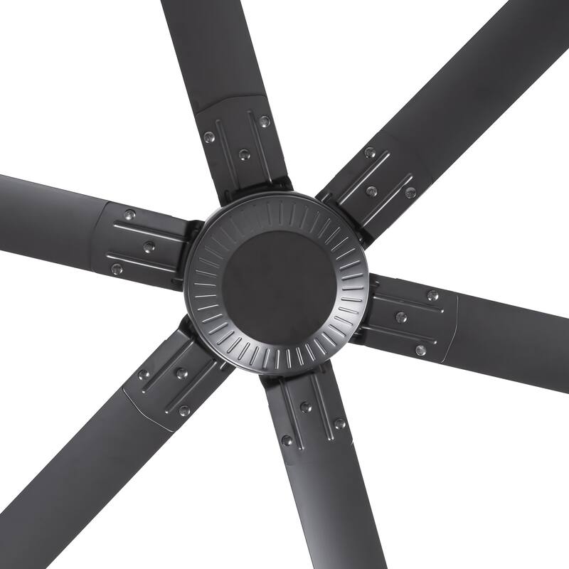 Ceiling Fan Modern 120" Industrial 6-Blade Black Metal