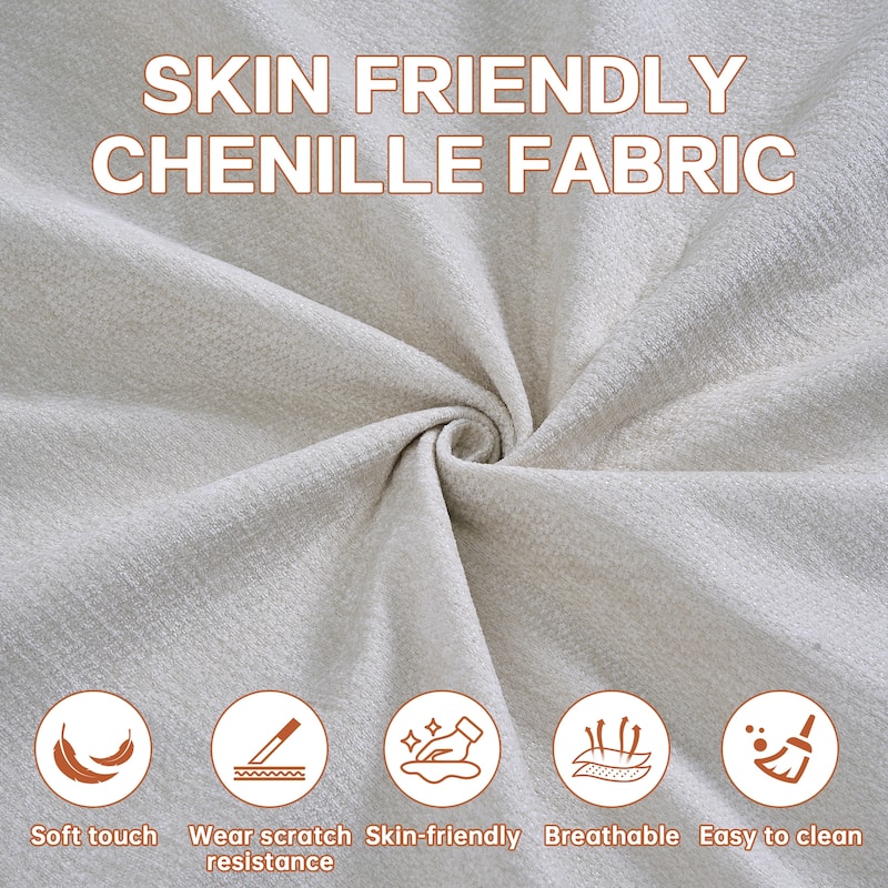 104" Modular Boneless Sectional Sofa, Deep Seat Compressed Chenille Couch with Chaise and Memory Foam, No Assembly Required