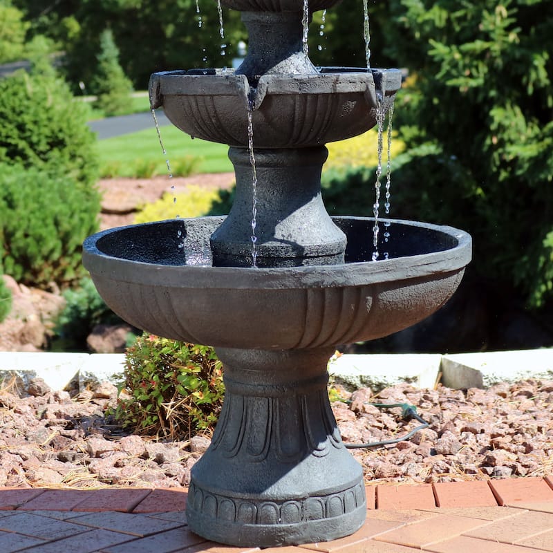 Sunnydaze Flower Blossom 3 Tiered Electric Fountain Lightweight - Choose Color