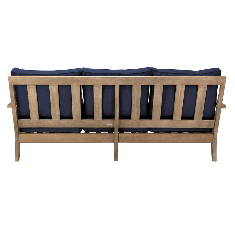 SAFAVIEH Couture Martinique Wood Patio Sofa - 82"W x 35"D x 32"H