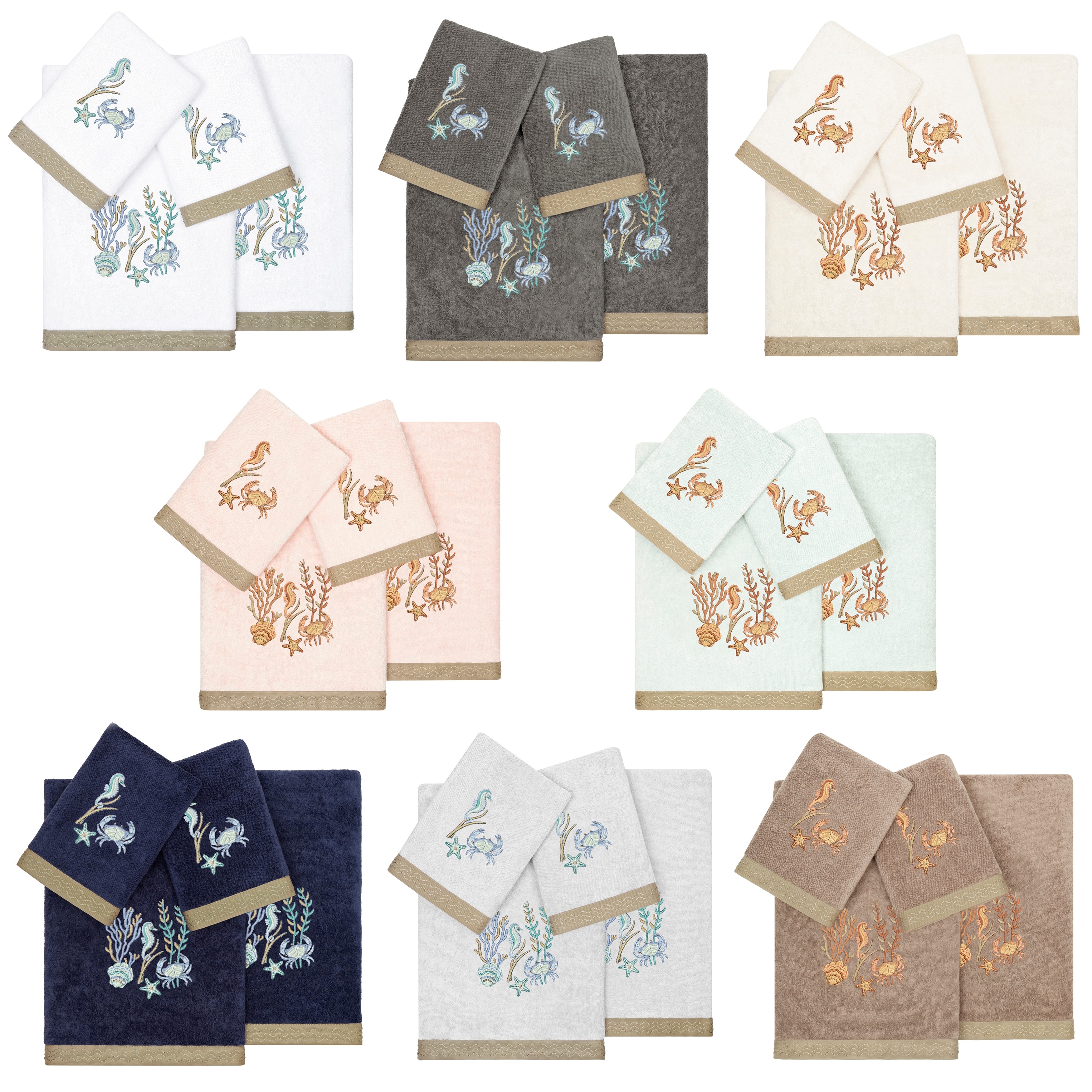 Authentic Hotel and Spa Turkish Cotton Aaron 4PC Embellished Towel Set