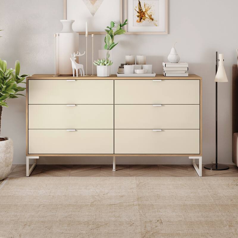 Kappesberg New Collins 2-Piece Bedroom Set, 6-Drawer Dresser & One (1) 2-Drawer Nightstand