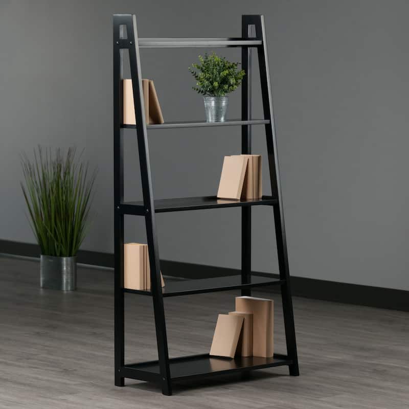 Adam 5-Tier A-Frame Shelf, Black - 27.87 x 12.99 x 58.03 inches
